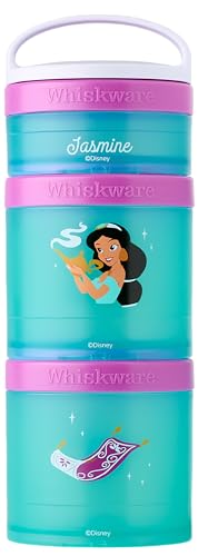 Whiskware Disney Princess Aladdin, Stackable Snack Containers for Kids, 3 Stackable Snack Cups for School or Travel, Backpack and Cupholder Friendly, Jasmine and Magic Carpet - Image 1
