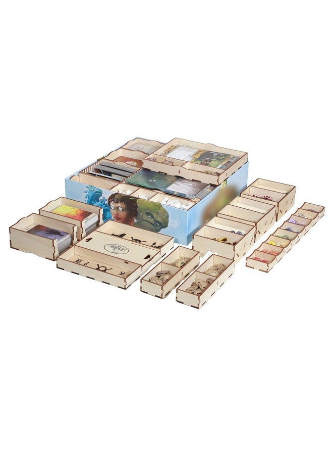 The Broken Token Game Organizer Compatible with Spirit Island - Wooden Game Organizing Box with Multiple Trays - Image 1