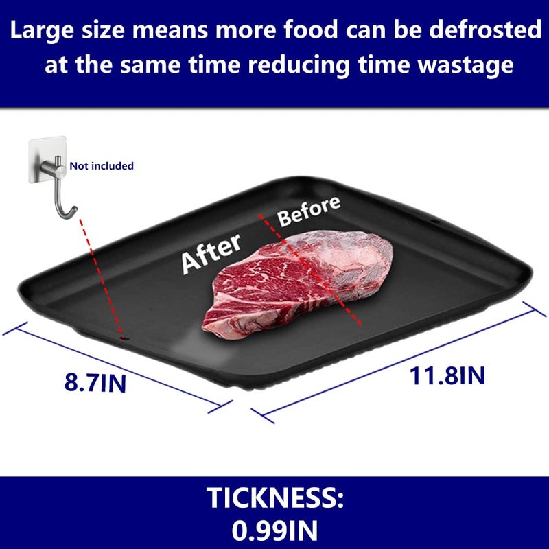 INPARALLUV Defrosting Tray for Frozen Meat Defrosting Tray -Thawing Tray for Frozen Meat Thawing Board Defrosting Board for Frozen Meat Thawing Tray for Frozen Meat Defroster Tray Blue Spatula Defrosting Plate - Image 2