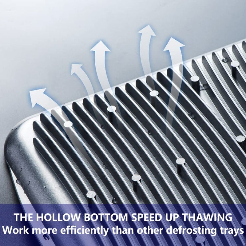 INPARALLUV Defrosting Tray for Frozen Meat Defrosting Tray -Thawing Tray for Frozen Meat Thawing Board Defrosting Board for Frozen Meat Thawing Tray for Frozen Meat Defroster Tray Blue Spatula Defrosting Plate - Image 3