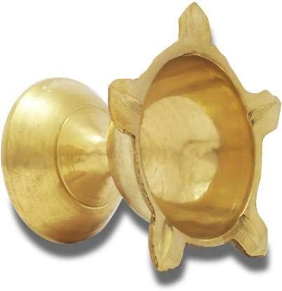 Damurhu Pure Brass Traditional Star Deep Fancy Five Face Diya Pooja Oil Lamp for Home and Office Decoration Size 3 Set of 2 PCS 45 x 4 CM 4 Inch - Image 3