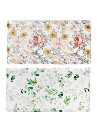 Diaper Changing Pad Cover 2 Pack Floral Changing Table Cover Green Leaf Changing Pad Covers Jersey Knit Changing Table Sheets Gender Neutral Crib Bedding Covers For Baby Boy Girl - pzsku/ZC0E6EAB8DE1560035D3FZ/45/_/1692166943/6ac49a1c-86dd-460e-b52d-061c093868aa