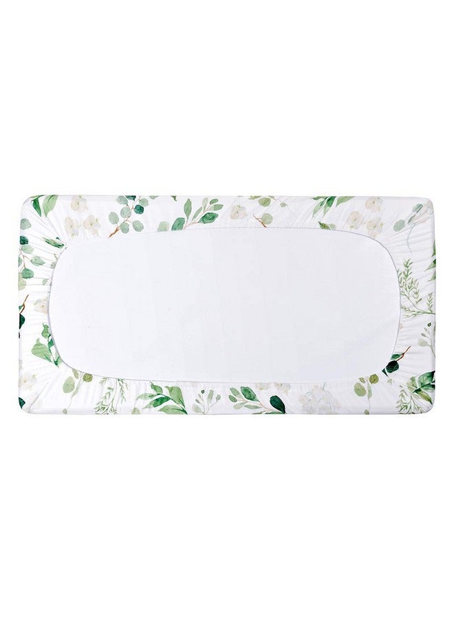 Diaper Changing Pad Cover 2 Pack Floral Changing Table Cover Green Leaf Changing Pad Covers Jersey Knit Changing Table Sheets Gender Neutral Crib Bedding Covers For Baby Boy Girl