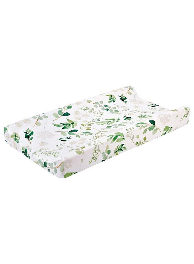 Diaper Changing Pad Cover 2 Pack Floral Changing Table Cover Green Leaf Changing Pad Covers Jersey Knit Changing Table Sheets Gender Neutral Crib Bedding Covers For Baby Boy Girl