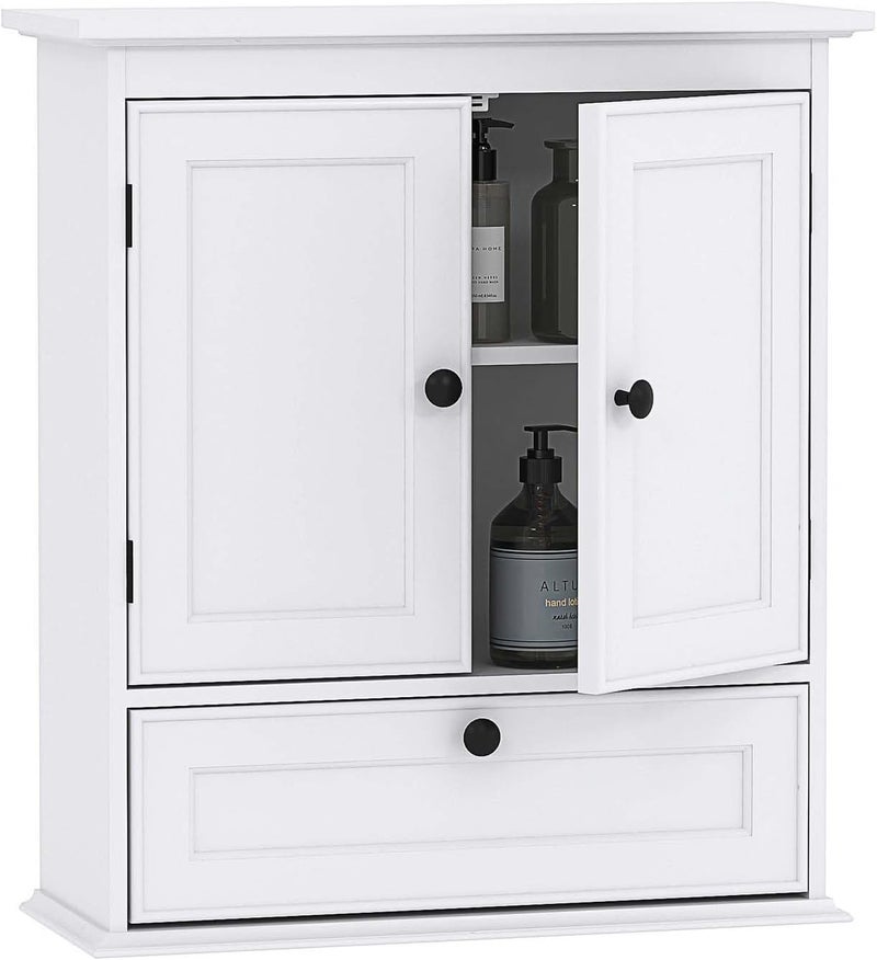 Spirich Bathroom Cabinet Wall Mounted, Small Bathroom Wall Cabinet Over Toilet, Medicine Cabinet Organizer with Doors and Adjustable Shelf, White - Image 1