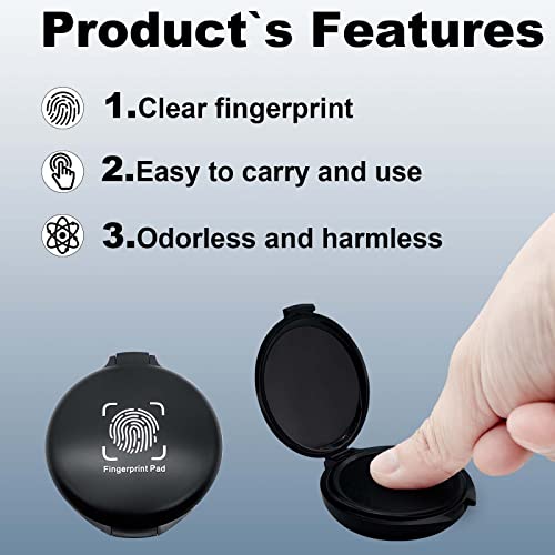 keepsweat Fingerprint Ink Pad 5 Pack Thumbprint Ink Pad for Fingerprint Cards Notary Supplies Black Finger Print Kit for Identification Security ID Law Enforcement Fingerprint Office Home Use Stamp pad - Image 3