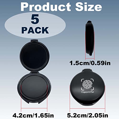keepsweat Fingerprint Ink Pad 5 Pack Thumbprint Ink Pad for Fingerprint Cards Notary Supplies Black Finger Print Kit for Identification Security ID Law Enforcement Fingerprint Office Home Use Stamp pad - Image 2