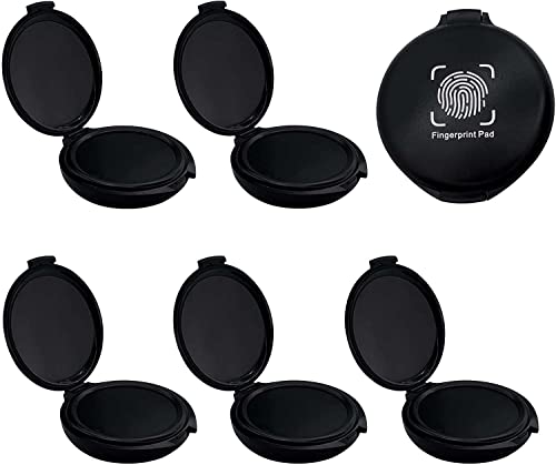 keepsweat Fingerprint Ink Pad 5 Pack Thumbprint Ink Pad for Fingerprint Cards Notary Supplies Black Finger Print Kit for Identification Security ID Law Enforcement Fingerprint Office Home Use Stamp pad - Image 1