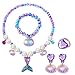 DkakoJew Jewelry Set For Girls Necklace Bracelet Earring ring Set Mermaid Necklace For Girls Jewelry Set Halloween Christmas Birthday Gift - Image 3