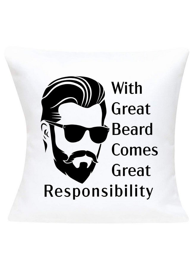 Kaameri Bazaar Rakshabandhan Rakhi Gifts for Brother, with great beard comes great responsibility Quote Printed Cushion 12"x12" with Filler, Mug 330 ml, Crystal Rakhi, Roli & Greeting Card - Image 4