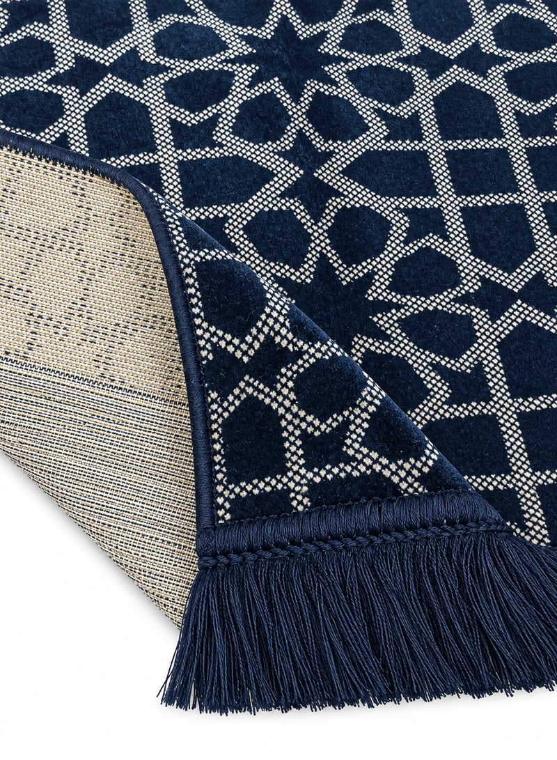 Islamic Prayer Rug 80 x 120 cm, Elegant Geometric Mihrab Design, Carpet-Style Woven Backing with Decorative Tassels, Prayer Rug for Men and Women - Image 2