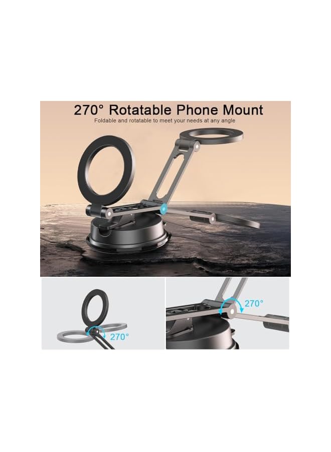 S-TOP Upgraded 360° Adjustable Vacuum Magnetic Suction Cup Phone Mount, Hands-Free Magnetic Cell Phone Holder for Car/Gym/Mirror/Smooth Surface (G1) - Image 1