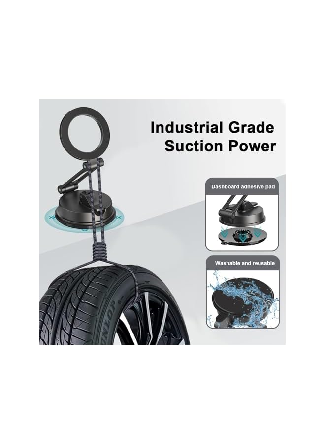 S-TOP Upgraded 360° Adjustable Vacuum Magnetic Suction Cup Phone Mount, Hands-Free Magnetic Cell Phone Holder for Car/Gym/Mirror/Smooth Surface (G1) - Image 4