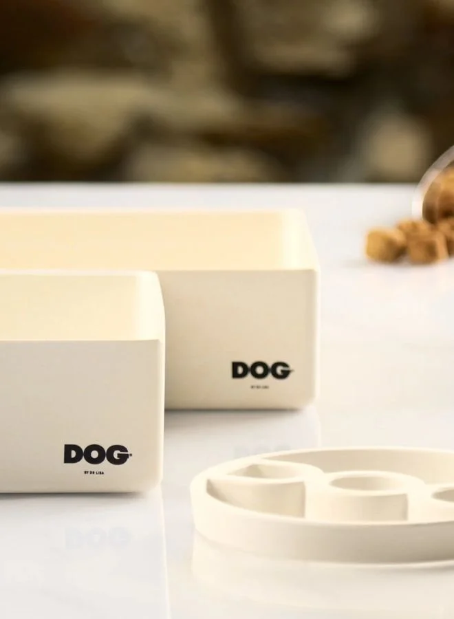 Dog by Dr. Lisa Dog Corner Bowl Small – Space-Saving Food & Water Bowl for Dogs and Puppies – Non-Slip, Easy to Clean, Durable Pet Feeding Dish