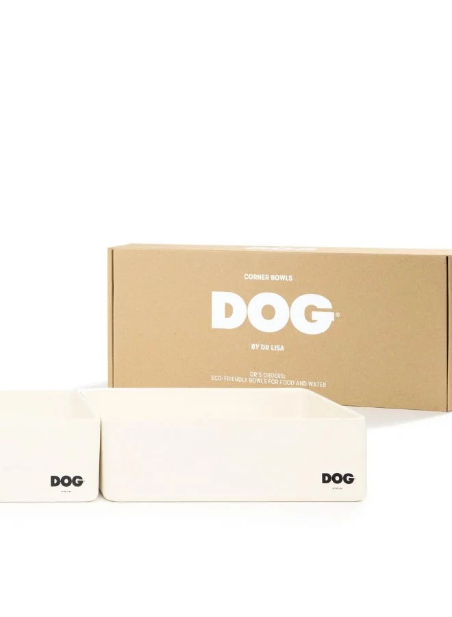 Dog by Dr. Lisa Dog Corner Bowl Small – Space-Saving Food & Water Bowl for Dogs and Puppies – Non-Slip, Easy to Clean, Durable Pet Feeding Dish