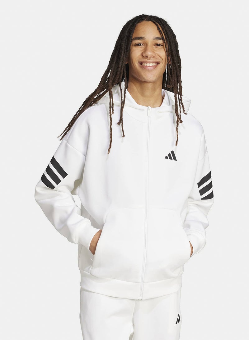 Adidas Future Icons Three Stripes Full-Zip Hoodie - Image 1