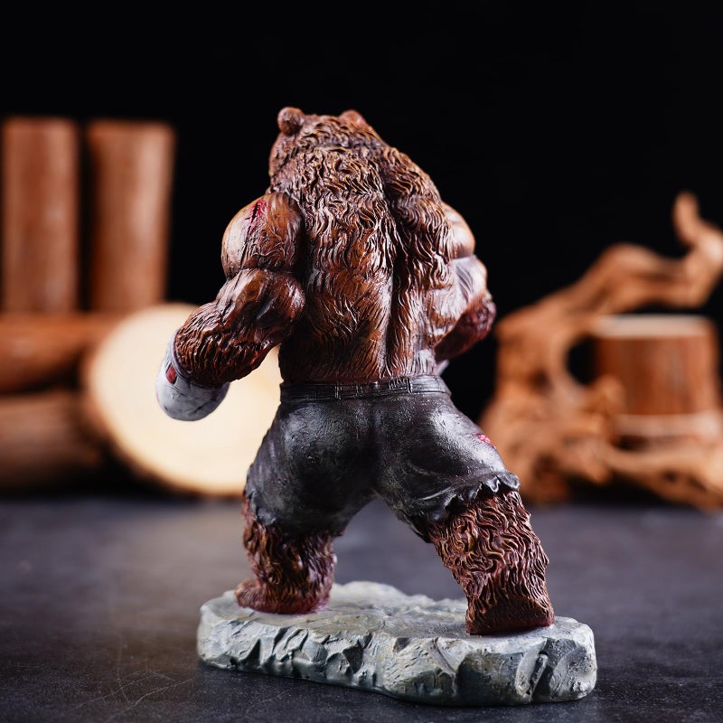 Coniuty Bear Statue, Resin Abstract Animal Boxing Sculpture for Home and Office Decor, on Table, Shelf, Cabinet and Window Stand (Grizzly Bear) - Image 5