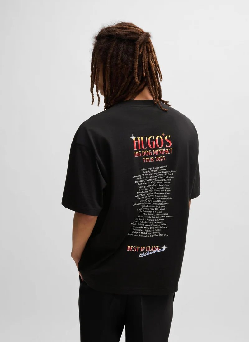 HUGO Oversized-fit T-shirt in cotton with dog graphics