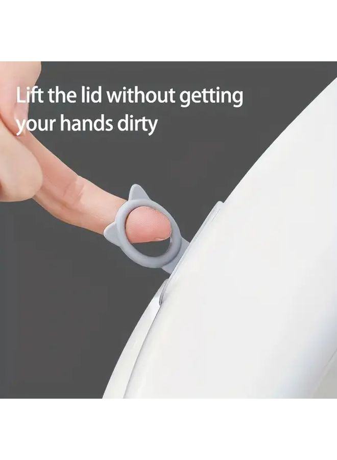 2pcs Manual Toilet Seat Lifter And Height Raiser Gray No Adhesive Installation - Image 2
