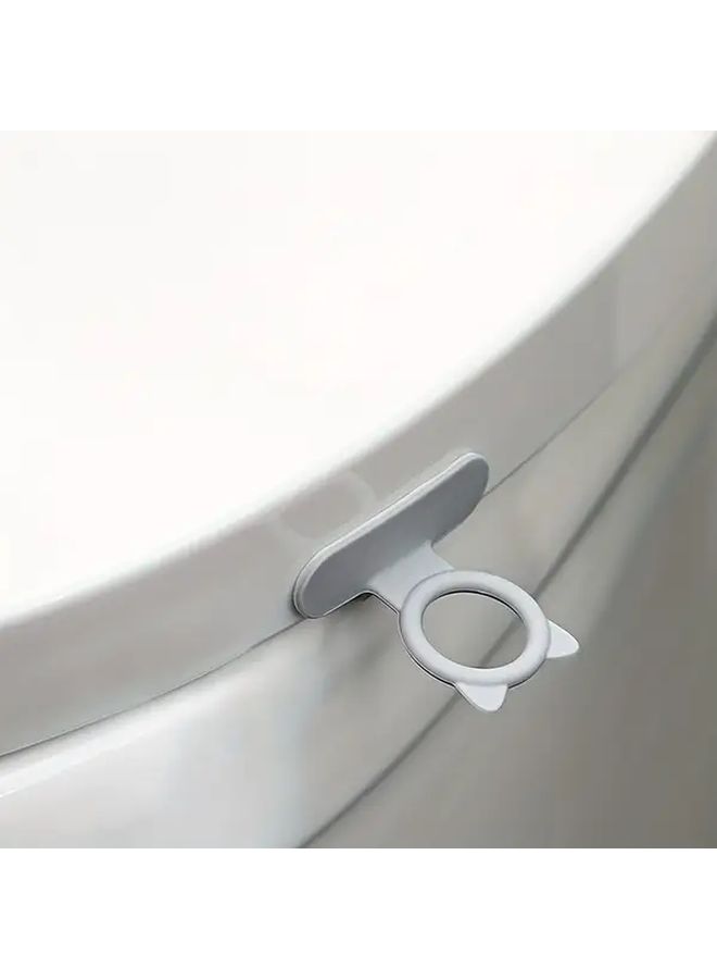 2pcs Manual Toilet Seat Lifter And Height Raiser Gray No Adhesive Installation - Image 5