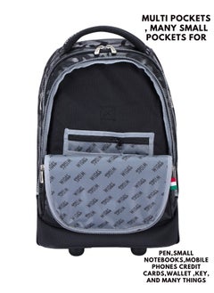 Wires 3 Piece Kids School Trolley Bag laptop compartment Big Wheels With Lunch bag & Pencil Case  - Image 3