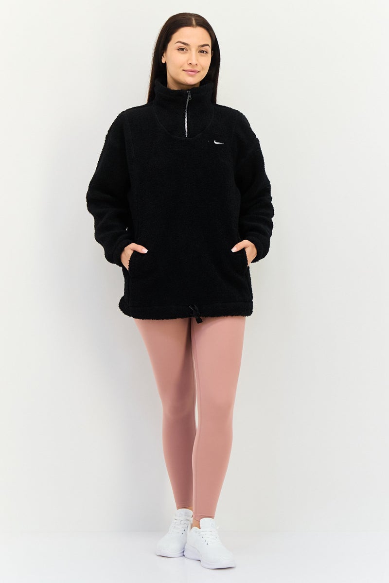 Nike جاكيتات خارجية طويلة الأكمام للنساء بتقنية ثيرما فيت، أسود - Image 4