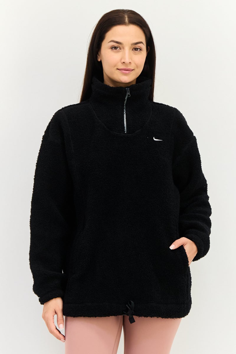 Nike جاكيتات خارجية طويلة الأكمام للنساء بتقنية ثيرما فيت، أسود - Image 1