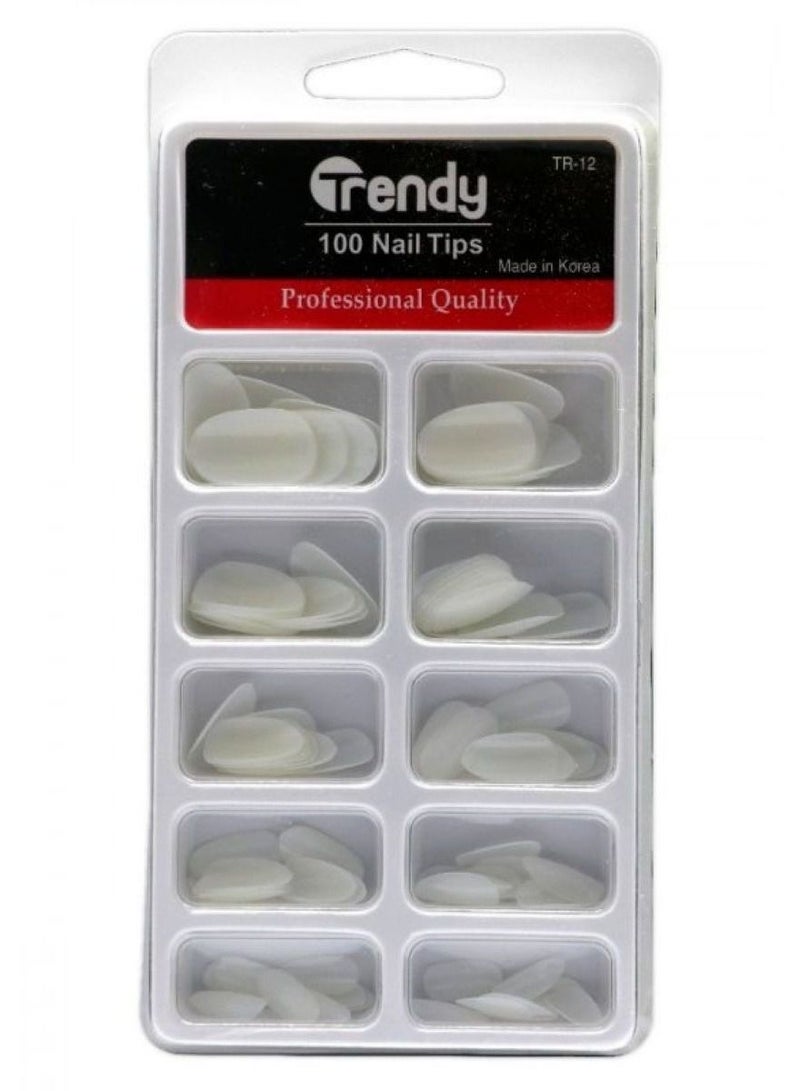 Trendy Artificial Nails Set 100 White Paintable Tablets TR-12 Nail kit