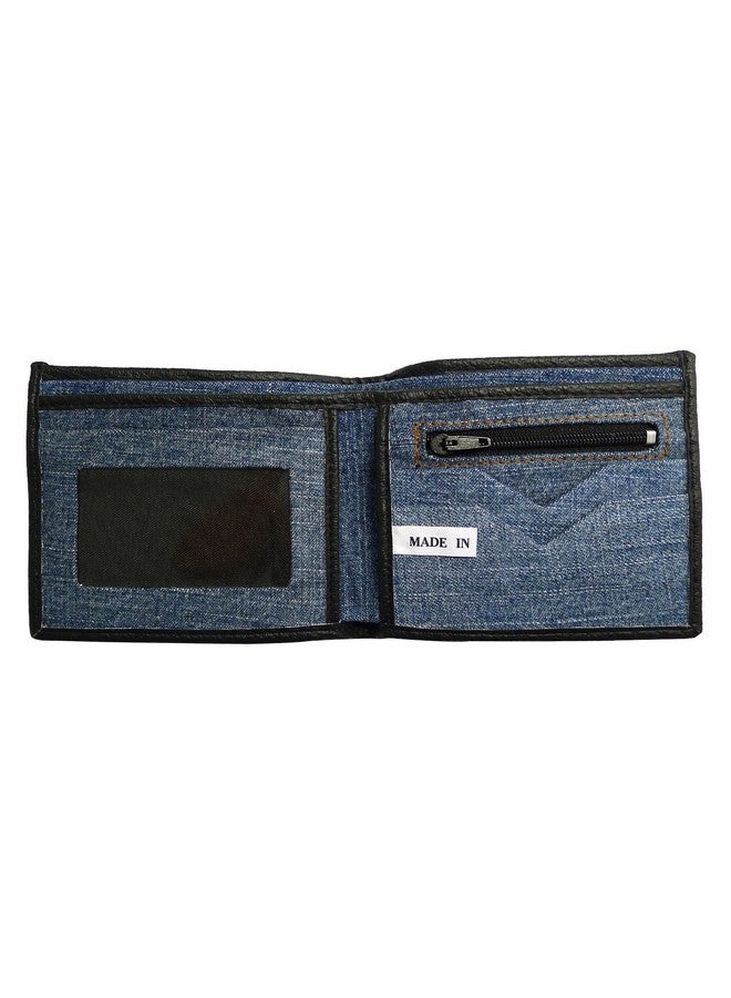 Bijoux De Ja Unisex Blue Denim Small Billfold Purse Wallet - Image 5