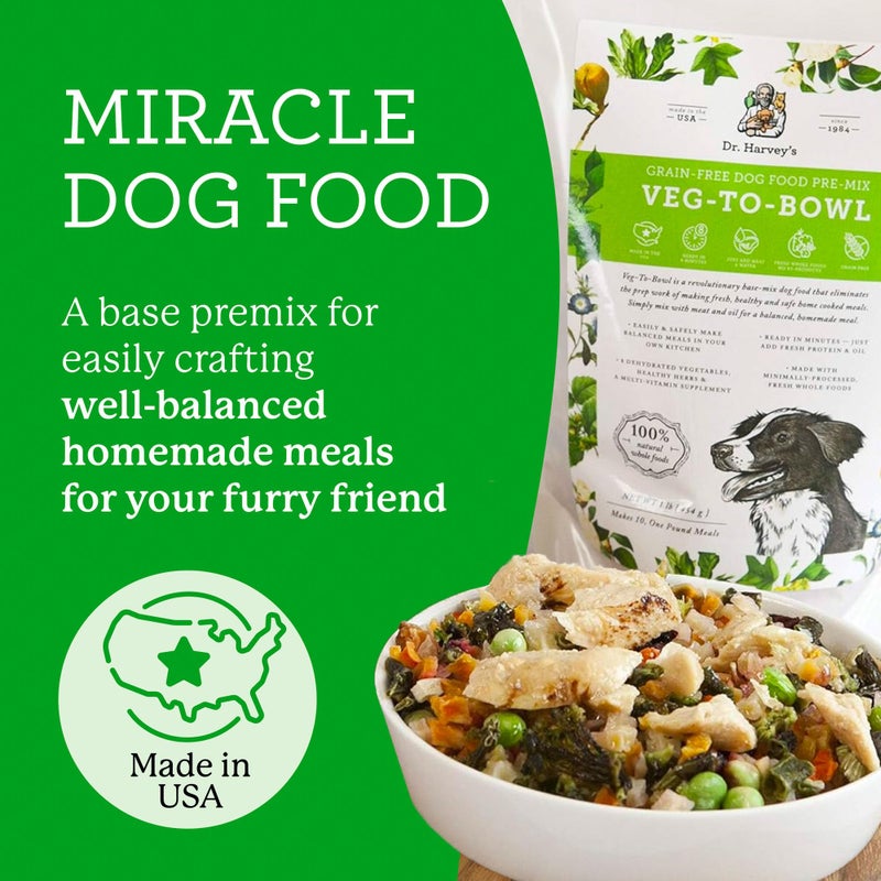Dr. Harvey's Veg-to-Bowl Dog Food, Human Grade Dehydrated Base Mix for Dogs, Grain Free Holistic Mix (3 Pound) - Image 2
