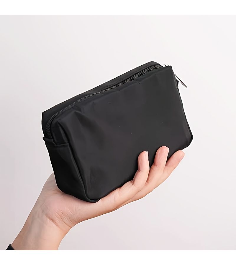 Travel Makeup Bag Black Small Portable Toiletry Organizer For Men - Image 1