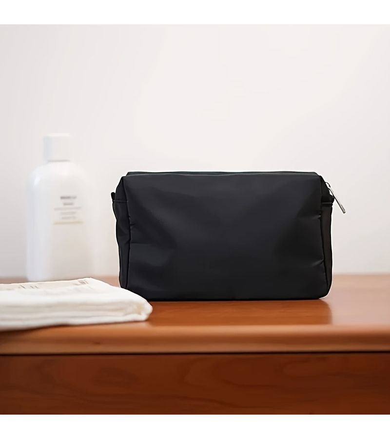 Travel Makeup Bag Black Small Portable Toiletry Organizer For Men - Image 2