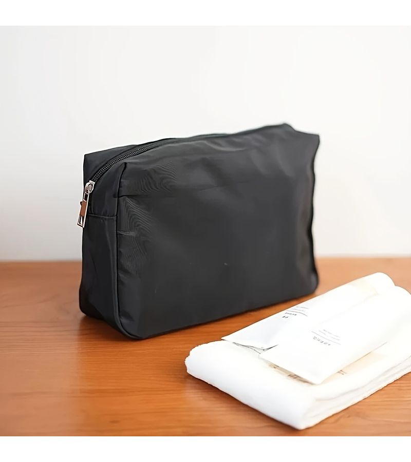 Travel Makeup Bag Black Small Portable Toiletry Organizer For Men - Image 3