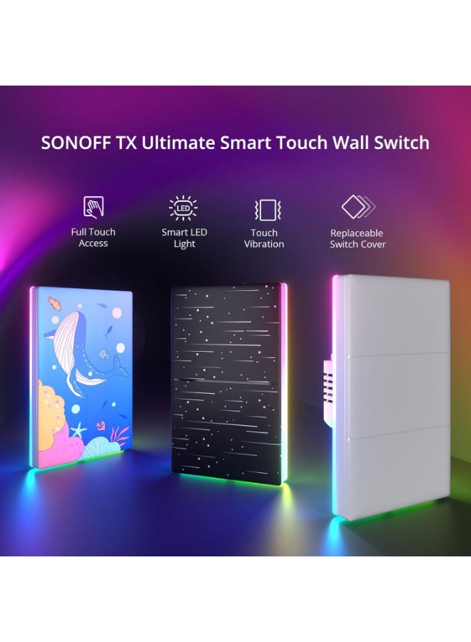 Sonoff T5-4C-120 - Smart Wall Switch | Weight Certification:CE/SRRC/RoHS | Size 120x74x39mm (L*W*H) - 120 - Image 2