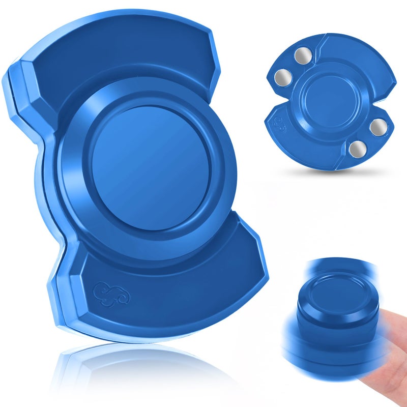 Chilvil 3in1 Fidget Spinner Toy for Adult Metal Slider Clicker Spinner Magnetic Easter Basket Stuffer for Adult Men Office Desk Toy Stress Anxiety Relief ADHD Magnet EDC Cool Gadget Gifts Blue - Image 3