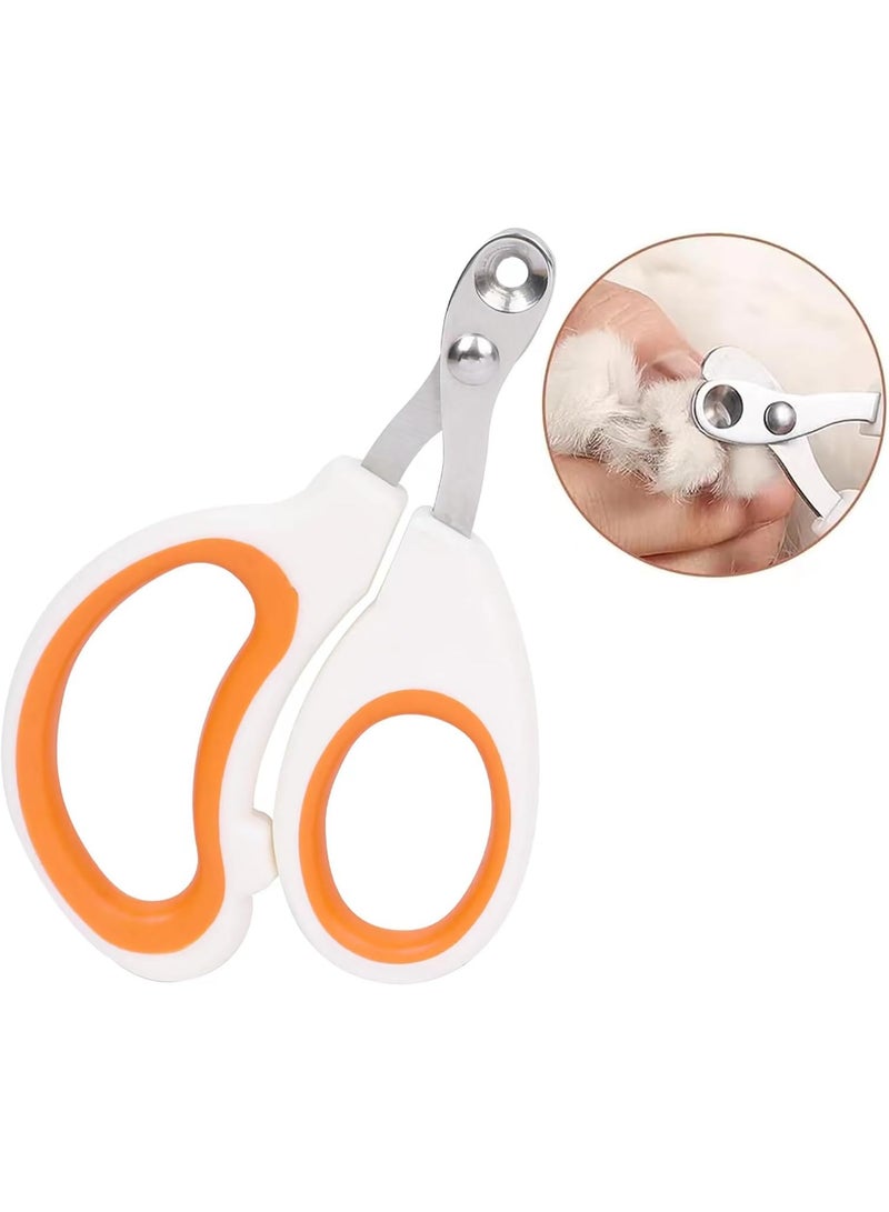Cat Nail Clippers with Circular Cut Hole -Avoid Over Cutting Pet Nail Clippers -Sharp Angled Blade Professional paw Trimmer Set for Novice pet Families (Orange) - Image 1