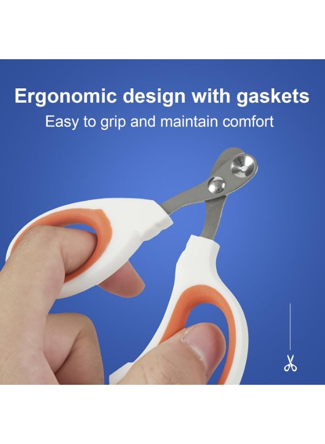 Cat Nail Clippers with Circular Cut Hole -Avoid Over Cutting Pet Nail Clippers -Sharp Angled Blade Professional paw Trimmer Set for Novice pet Families (Orange) - Image 3