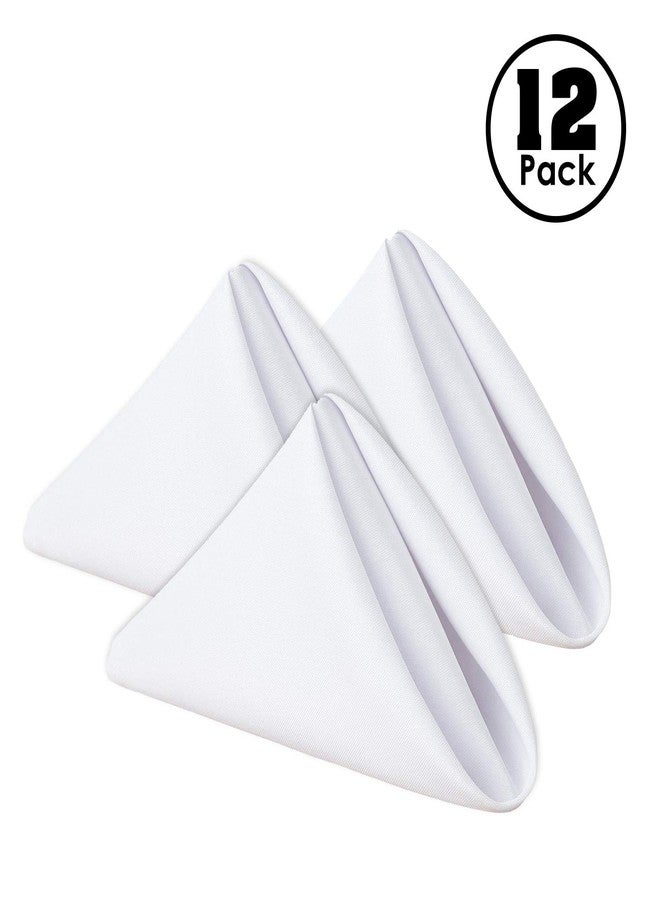 Gee Di Moda Cloth Napkins - 17 x 17 Inch White Dinner Napkins - Set of 12 Soft & Absorbent Washable Fabric Cloth Table Napkins with Hemmed Edges for Hotel Restaurant, Holiday Parties & Wedding - Image 2