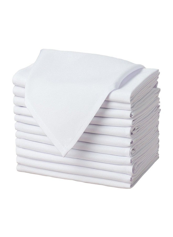 Gee Di Moda Cloth Napkins - 17 x 17 Inch White Dinner Napkins - Set of 12 Soft & Absorbent Washable Fabric Cloth Table Napkins with Hemmed Edges for Hotel Restaurant, Holiday Parties & Wedding - Image 1