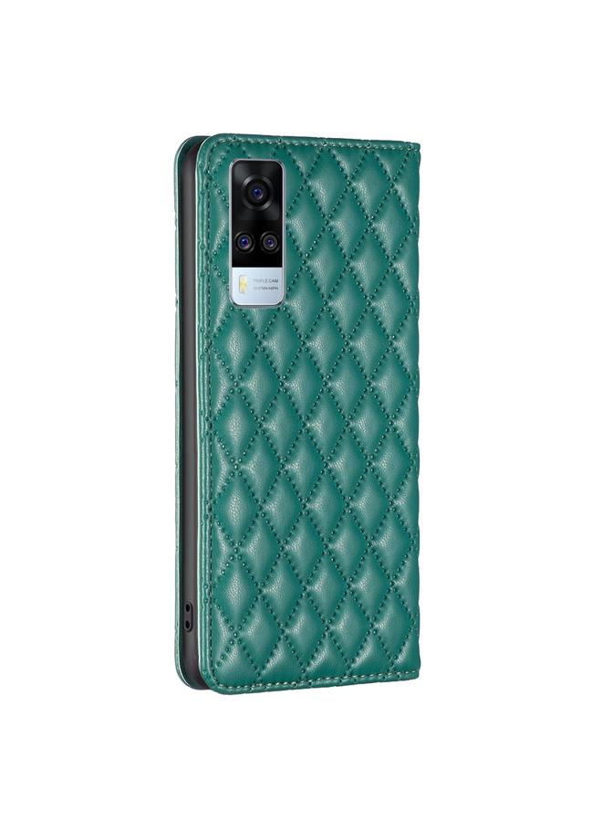 erorex Case For vivo Y51 2020 / Y51a / Y51s Diamond Lattice Magnetic Leather Flip Phone Case - Image 3