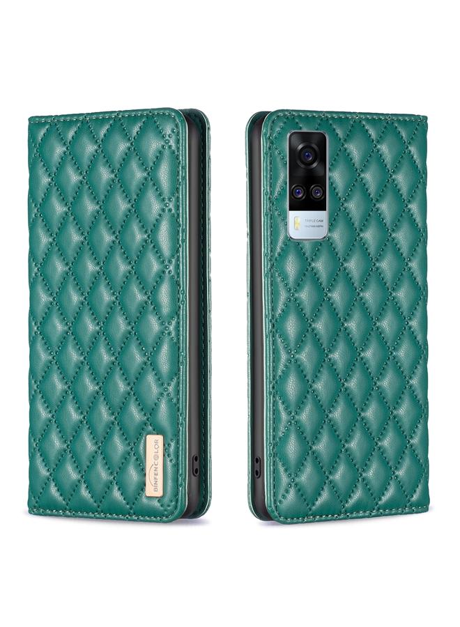 erorex Case For vivo Y51 2020 / Y51a / Y51s Diamond Lattice Magnetic Leather Flip Phone Case - Image 1