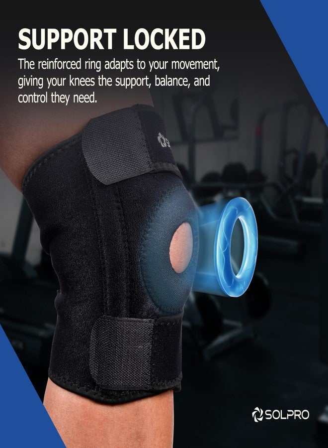 Solpro KneeEase Knee Support for Men & Women | Joint Stabiliser for All Sports, Gym & Rehab Workouts | Joint Pain Relief for Active Lifestyle Injury Recovery & Arthritis (Black) - Image 3