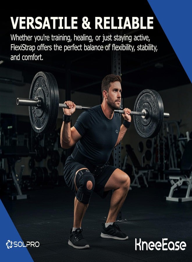 Solpro KneeEase Knee Support for Men & Women | Joint Stabiliser for All Sports, Gym & Rehab Workouts | Joint Pain Relief for Active Lifestyle Injury Recovery & Arthritis (Black) - Image 2
