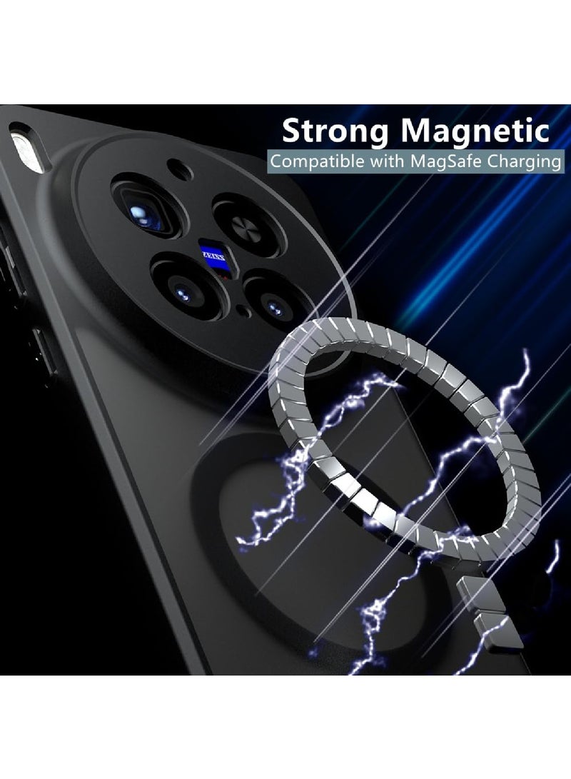 Adando Magnetic Case for Vivo X300 Pro 5G, MagSafe Compatible, Reinforced TPU Frame Mil-Grade Shockproof and Scratch-Resistant Cover - Anti-Fingerprint Protection for Vivo X300 Pro 5G (Matte Translucent) - Image 3