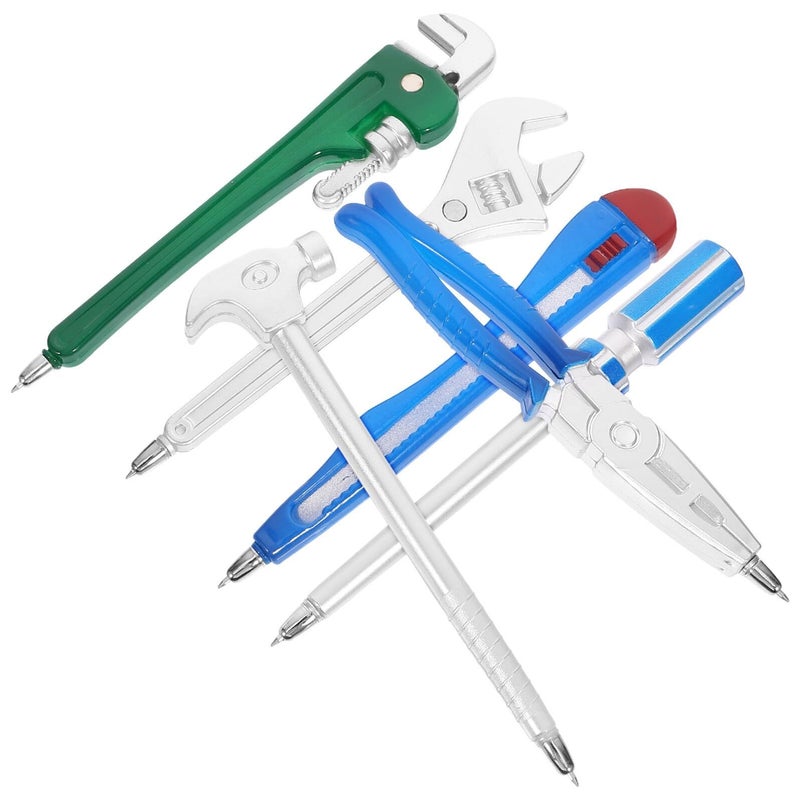 6 Piece Novelty Tool Shape Ballpoint Pens Set Fine Point Smooth Ink Office Writing Supplies - Image 2