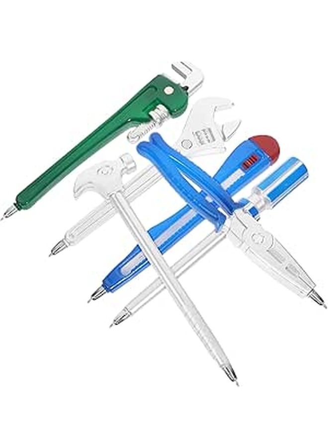 6 Piece Novelty Tool Shape Ballpoint Pens Set Fine Point Smooth Ink Office Writing Supplies - Image 1