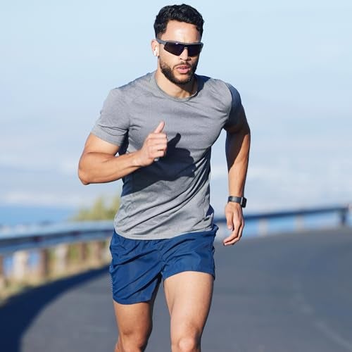 CE' CERDR Mens Workout Shirts Quick Dry Performance Short Sleeve Athletic Shirt Black - Image 3