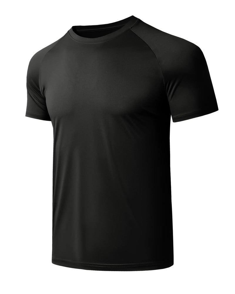 CE' CERDR Mens Workout Shirts Quick Dry Performance Short Sleeve Athletic Shirt Black - Image 1