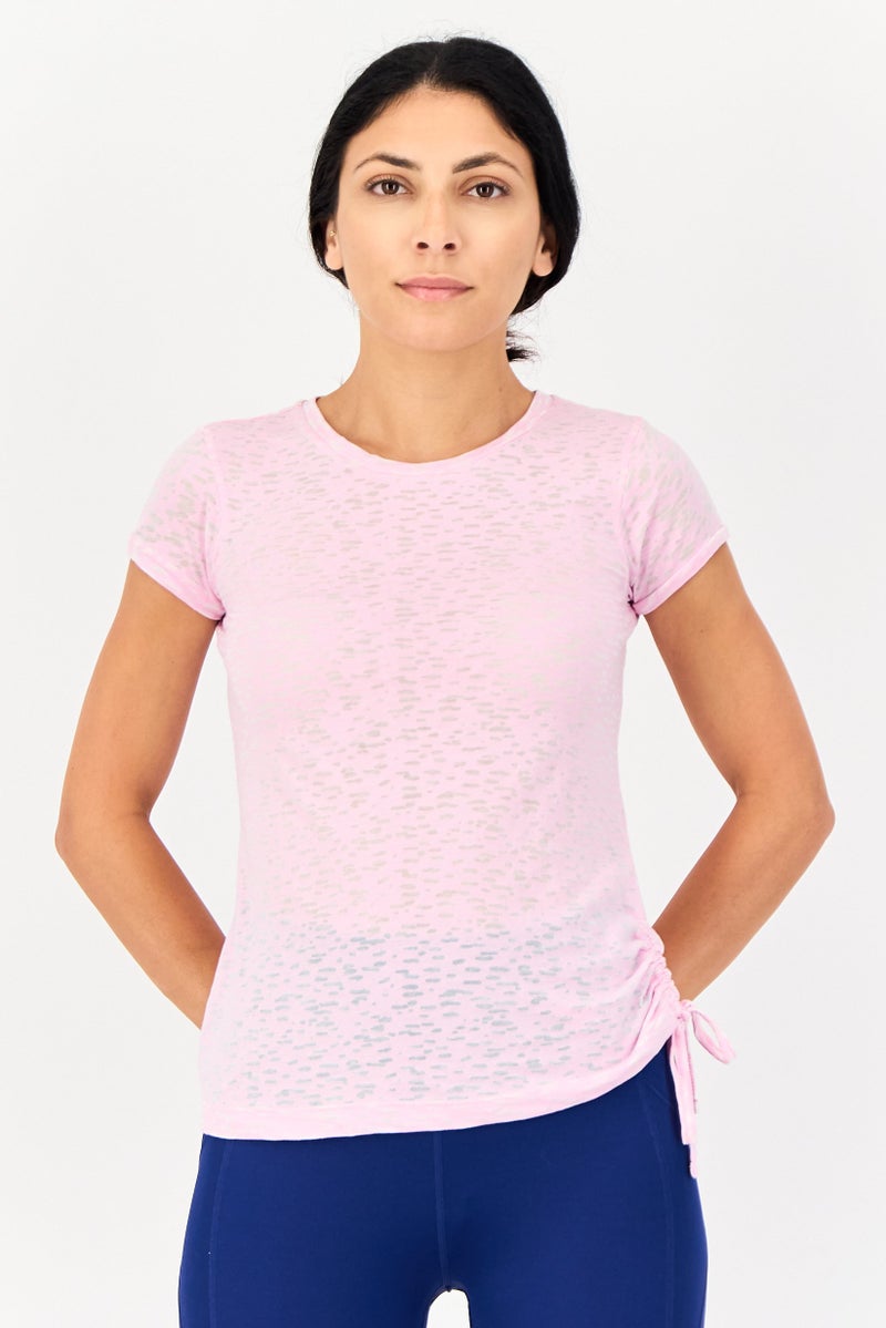 Sun & Sand Sports Women Sportswear Fit Short Sleeve Outdoor T-Shirt, Pink - Image 1