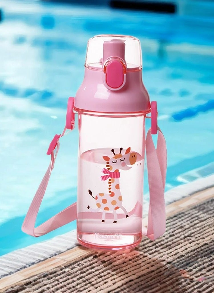 فيسمان زجاجة ماء للأطفال خالية من مادة BPA غير سامة ، زجاجة عصير بلاستيكية منزلية الصنع ، حليب ، مشروبات الشوكولاتة الباردة مع غطاء علوي مانع للتسرب 450 مل - Image 1